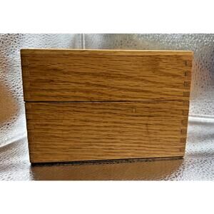 Mid Century Vintage Oak Hedges MFG. CO. # 435 Index Card/RECEIPE Box Primitive
